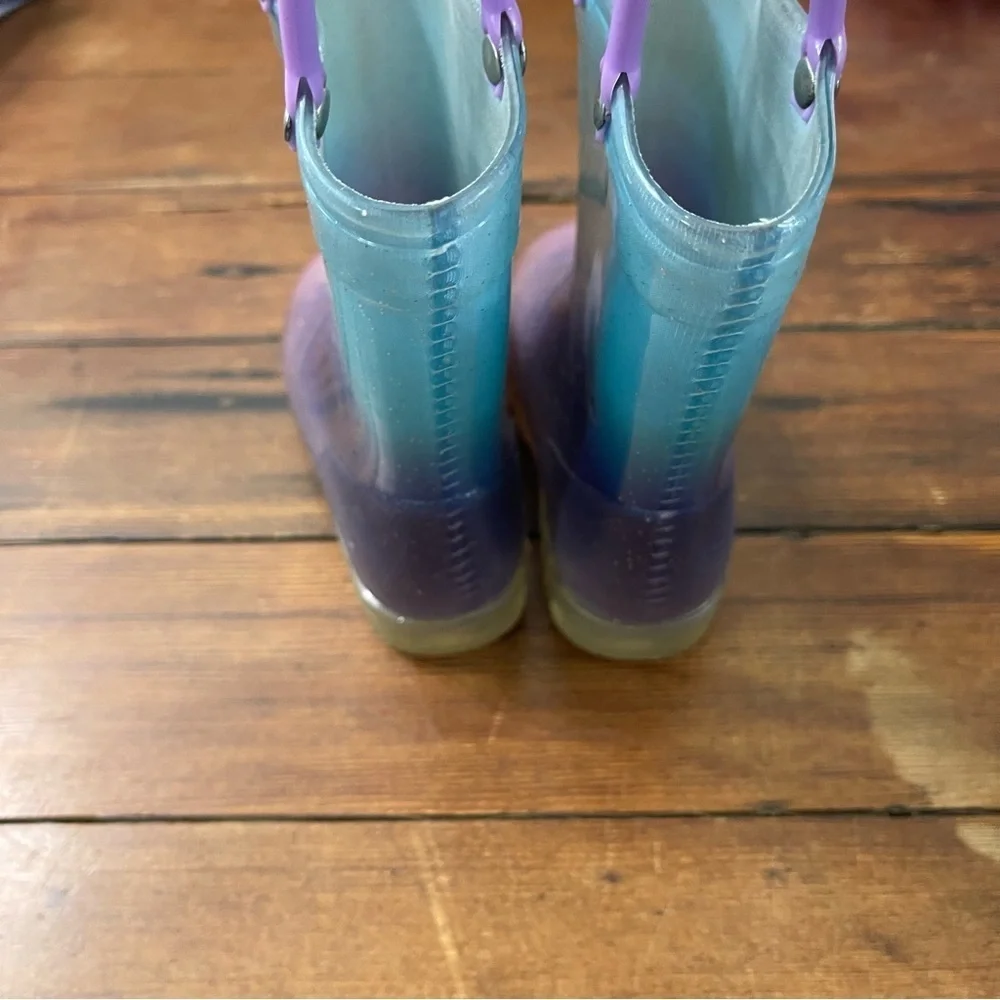 Kids Glittery Ombre Rain Boots